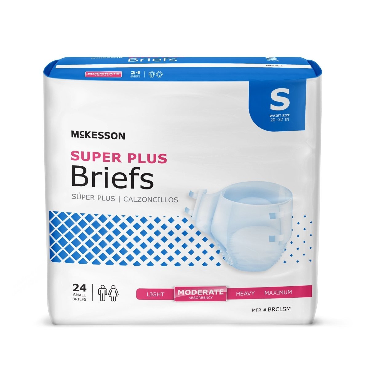 McKesson Super Plus Moderate Absorbency Incontinence Briefs -Unisex - 1114446_BG - 1 McKesson Super Plus Moderate Absorbency Incontinence Briefs -Unisex - 1114446_BG - 1