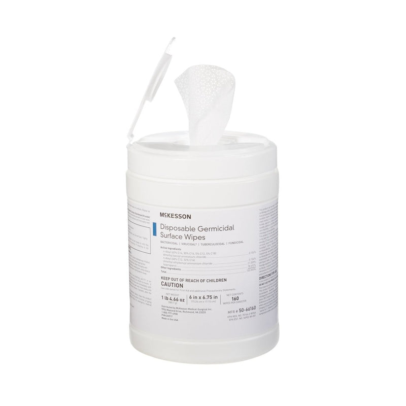 McKesson Surface Disinfectant Wipes, Large Canister - 880563_CS - 12 McKesson Surface Disinfectant Wipes, Large Canister - 880563_CS - 12