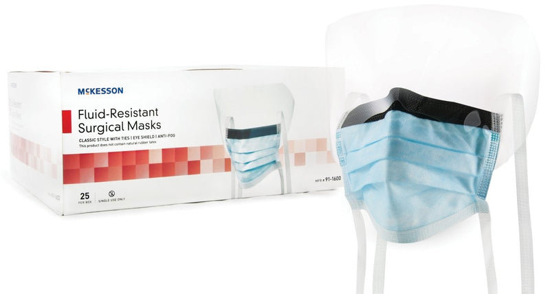 McKesson Surgical Mask with Eye Shield - 226058_BX - 1 McKesson Surgical Mask with Eye Shield - 226058_BX - 1
