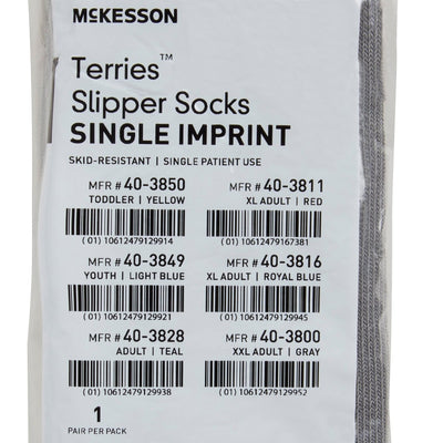 McKesson Terries Adult Slipper Socks - 504733_PR - 16 McKesson Terries Adult Slipper Socks - 504733_PR - 16