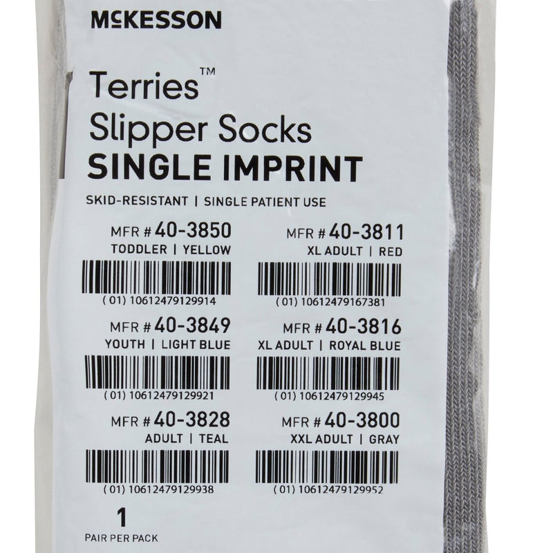McKesson Terries Adult Slipper Socks - 504733_PR - 16 McKesson Terries Adult Slipper Socks - 504733_PR - 16