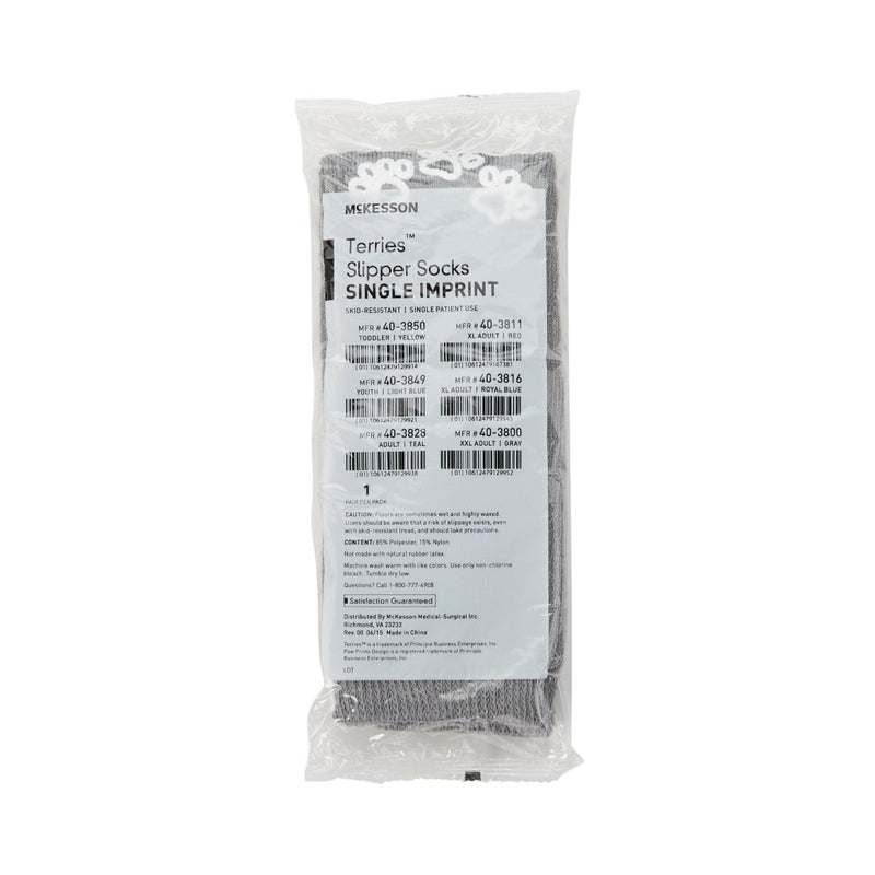McKesson Terries Adult Slipper Socks - 504733_PR - 13 McKesson Terries Adult Slipper Socks - 504733_PR - 13