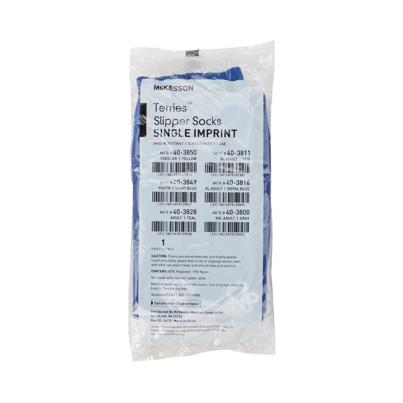 McKesson Terries Adult Slipper Socks - 334875_PR - 83 McKesson Terries Adult Slipper Socks - 334875_PR - 83