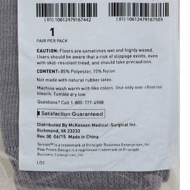 McKesson Terries Adult Slipper Socks Skid-Resistant Tread Sole and Top - 558996_PR - 24 McKesson Terries Adult Slipper Socks Skid-Resistant Tread Sole and Top - 558996_PR - 24