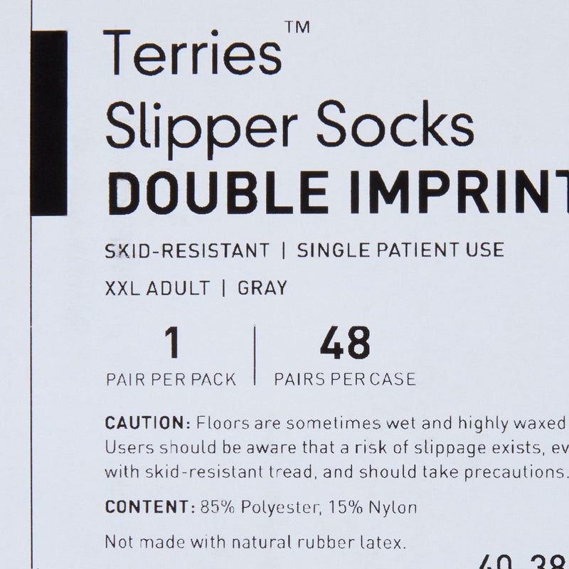 McKesson Terries Adult Slipper Socks Skid-Resistant Tread Sole and Top - 558996_PR - 27 McKesson Terries Adult Slipper Socks Skid-Resistant Tread Sole and Top - 558996_PR - 27
