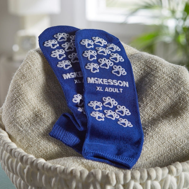McKesson Terries Adult Slipper Socks Skid-Resistant Tread Sole and Top - 558995_PR - 77 McKesson Terries Adult Slipper Socks Skid-Resistant Tread Sole and Top - 558995_PR - 77