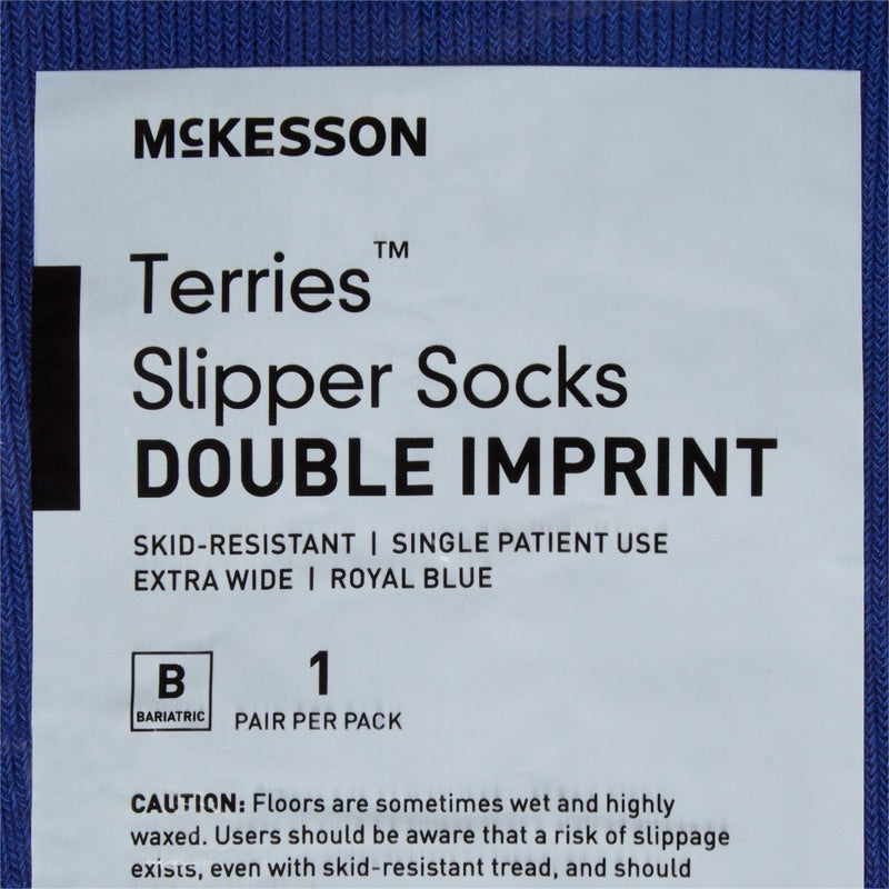 McKesson Terries Adult Slipper Socks Skid-Resistant Tread Sole and Top - 558997_PR - 42 McKesson Terries Adult Slipper Socks Skid-Resistant Tread Sole and Top - 558997_PR - 42
