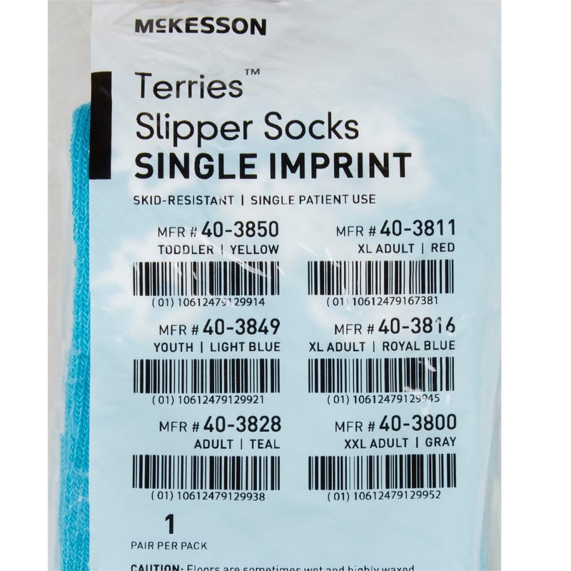 McKesson Terries Adult Slipper Socks - 334874_CS - 45 McKesson Terries Adult Slipper Socks - 334874_CS - 45