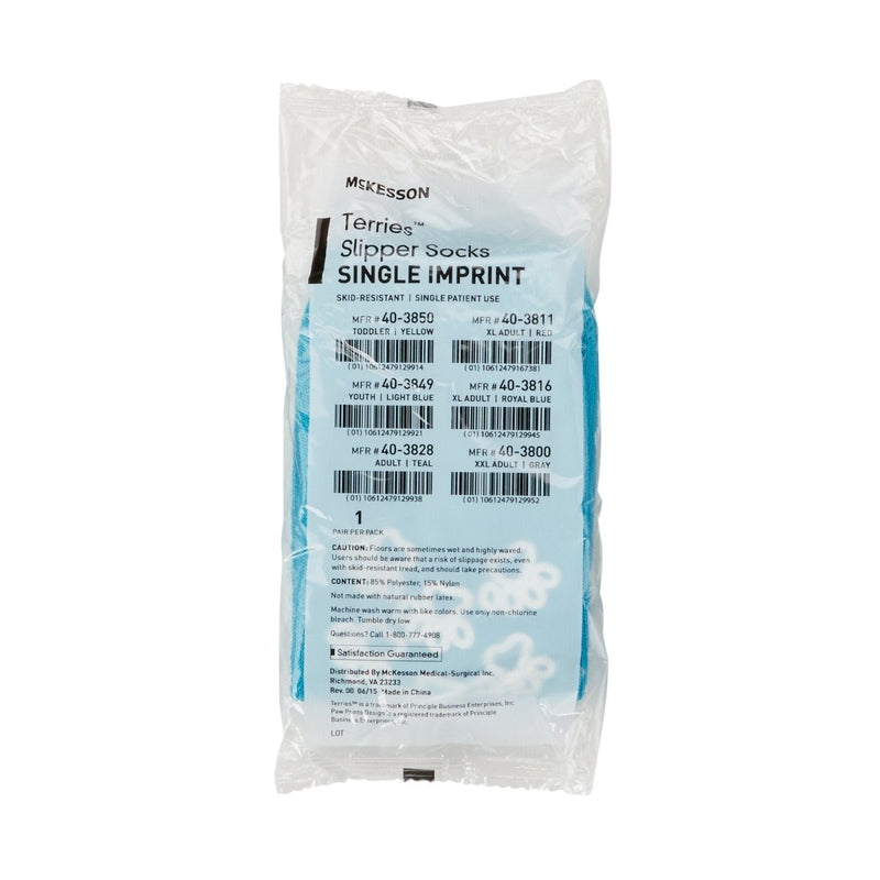 McKesson Terries Adult Slipper Socks - 334874_CS - 43 McKesson Terries Adult Slipper Socks - 334874_CS - 43