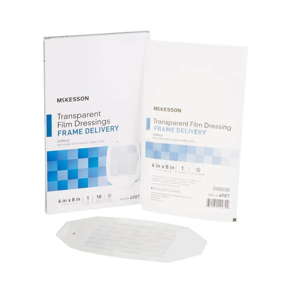 McKesson Octagonal Sterile Dressing with Frame-Style Delivery, 2-3/8 x 2-3/4 Inch, Transparent - 886408_BX - 1 McKesson Transparent Film Dressing with Frame-Style Delivery - 886410_EA - 2
