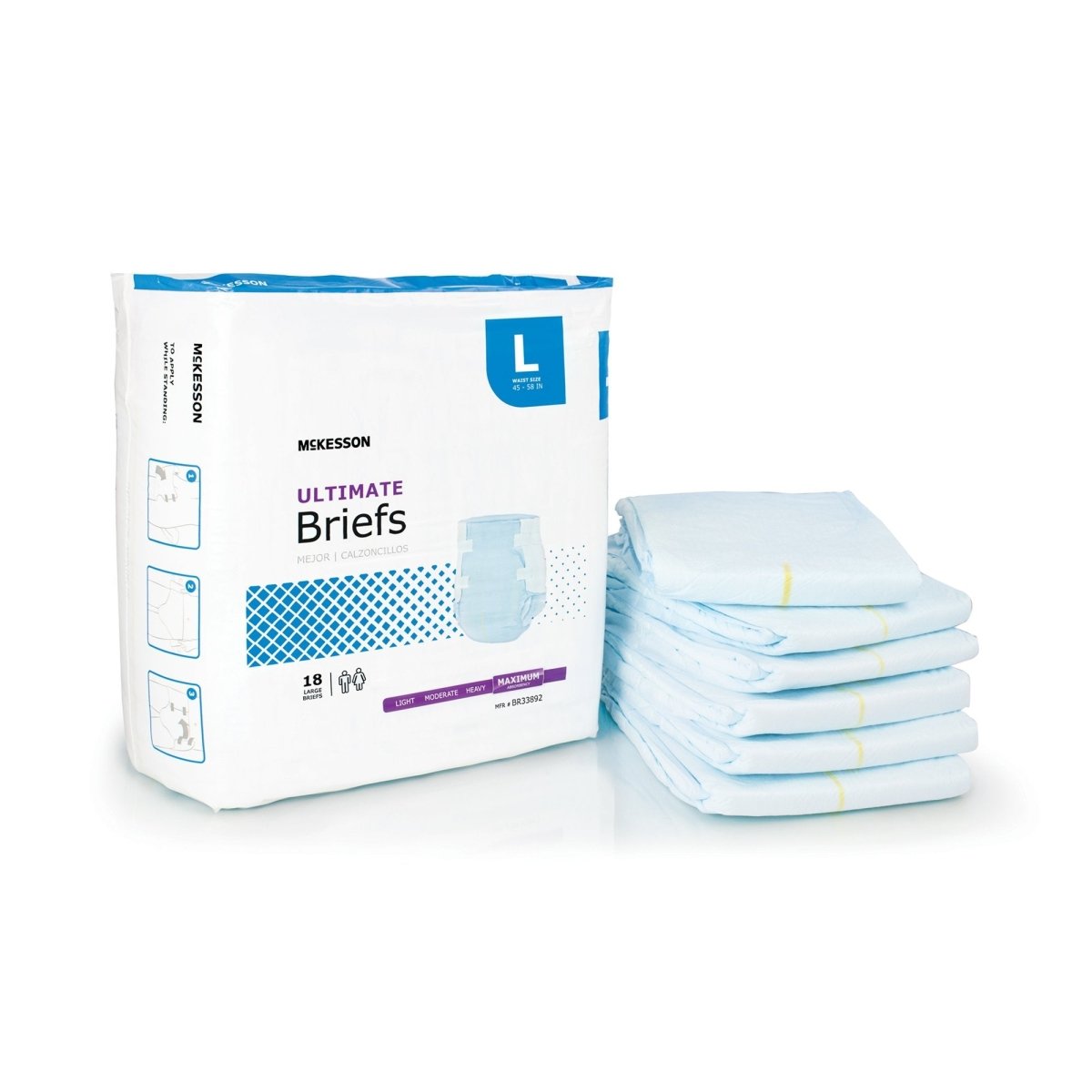 McKesson Ultimate Maximum Absorbency Incontinence Briefs -Unisex - 1123845_BG - 1 McKesson Ultimate Maximum Absorbency Incontinence Briefs -Unisex - 1123845_BG - 1