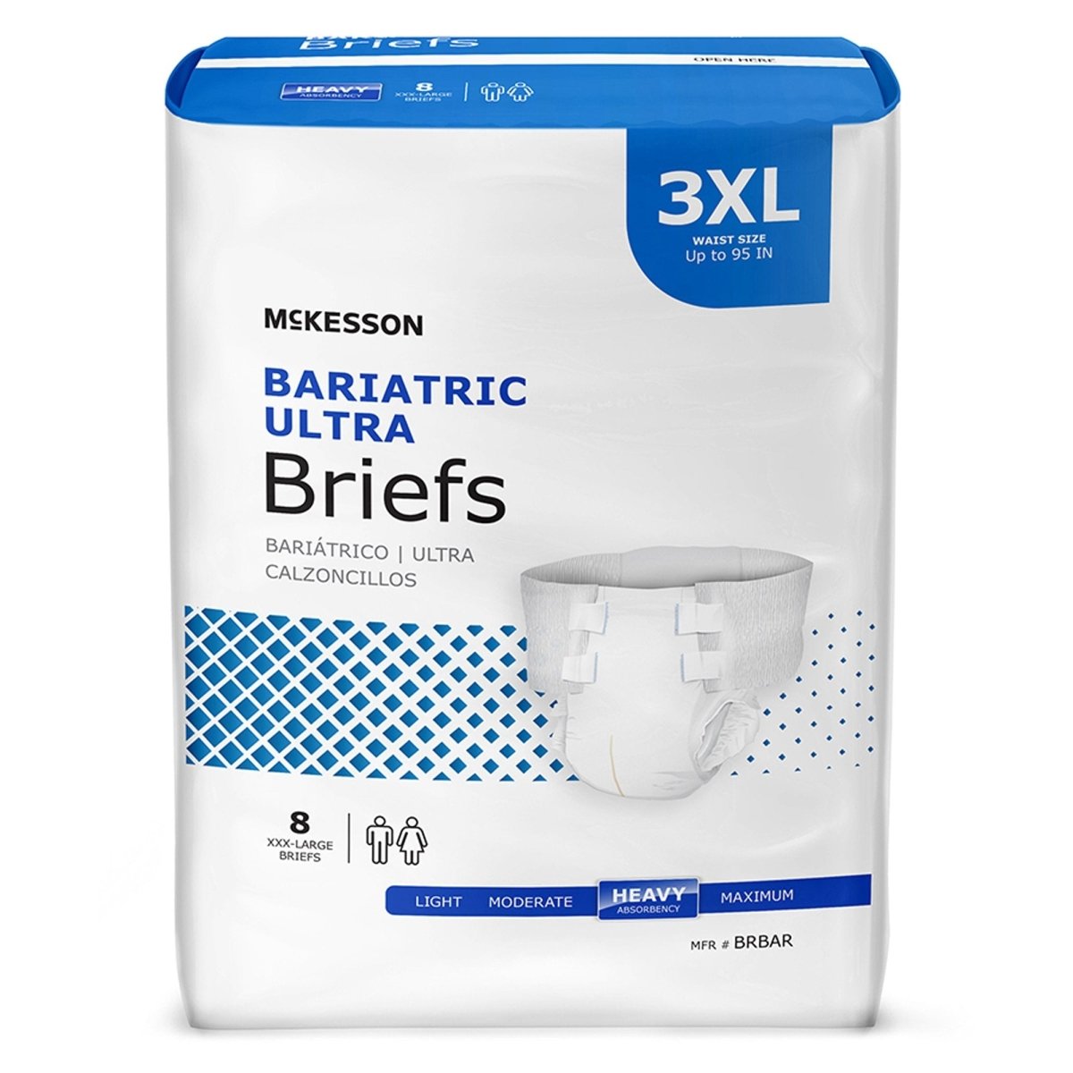 McKesson Ultra Plus Heavy Absorbency Bariatric Incontinence Brief -Unisex - 724912_BG - 1 McKesson Ultra Plus Heavy Absorbency Bariatric Incontinence Brief -Unisex - 724912_BG - 1