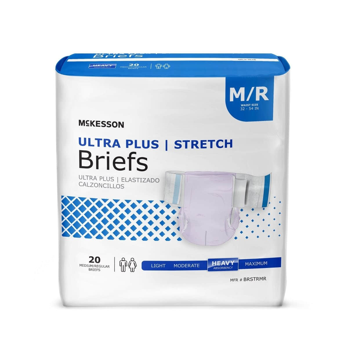 McKesson Ultra Plus Stretch Heavy Absorbency Incontinence Brief -Unisex - 884169_CS - 1 McKesson Ultra Plus Stretch Heavy Absorbency Incontinence Brief -Unisex - 884170_BG - 2