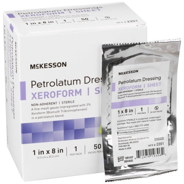 McKesson Xeroform Petrolatum Dressing - 864638_BX - 3 McKesson Xeroform Petrolatum Dressing - 864638_BX - 3