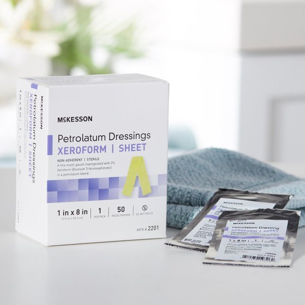 McKesson Xeroform Petrolatum Dressing - 864640_BX - 5 McKesson Xeroform Petrolatum Dressing - 864640_BX - 5