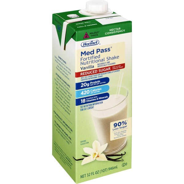 Med Pass Reduced Sugar Vanilla Nutritional Shake 32 oz. Carton - 1016362_EA - 1 Med Pass Reduced Sugar Vanilla Nutritional Shake 32 oz. Carton - 1016362_EA - 2