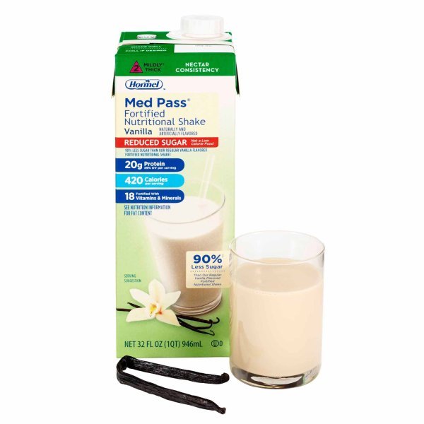 Med Pass Reduced Sugar Vanilla Nutritional Shake 32 oz. Carton - 1016362_EA - 7 Med Pass Reduced Sugar Vanilla Nutritional Shake 32 oz. Carton - 1016362_EA - 7