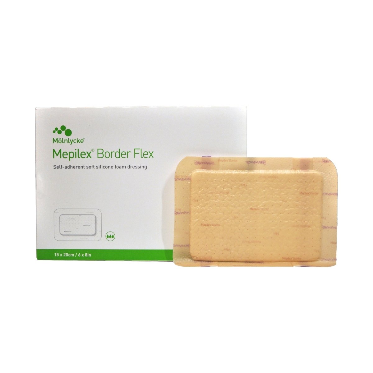 Mepilex Border Flex Adhesive with Border Foam Dressing, 6 x 8 Inch - 1114382_BX - 1 Mepilex Border Flex Adhesive with Border Foam Dressing, 6 x 8 Inch - 1114382_BX - 1