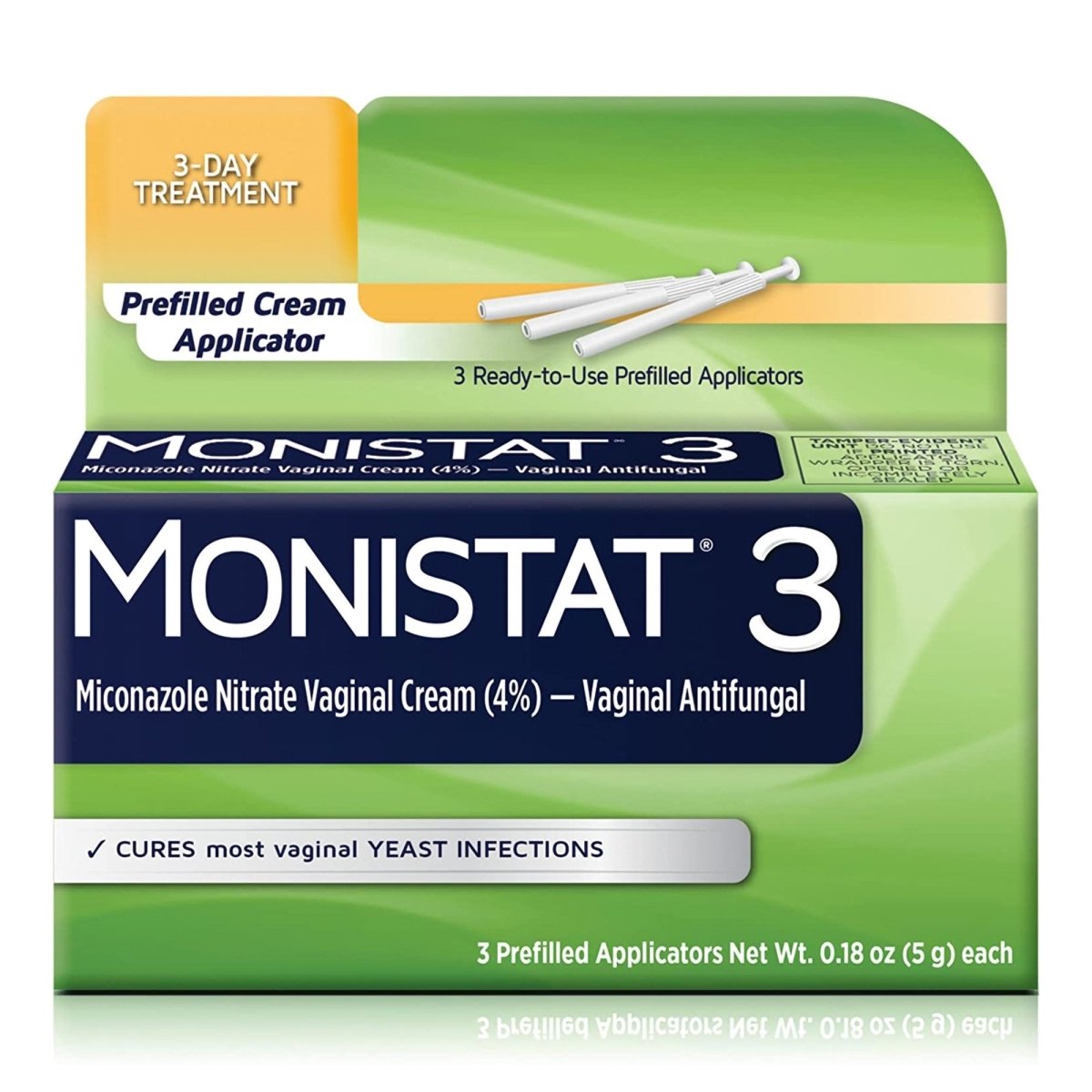 Monistat 3 Day Treatment Vaginal Antifungal Prefilled Cream Applicators - 943554_BX - 1 Monistat 3 Day Treatment Vaginal Antifungal Prefilled Cream Applicators - 943554_BX - 1