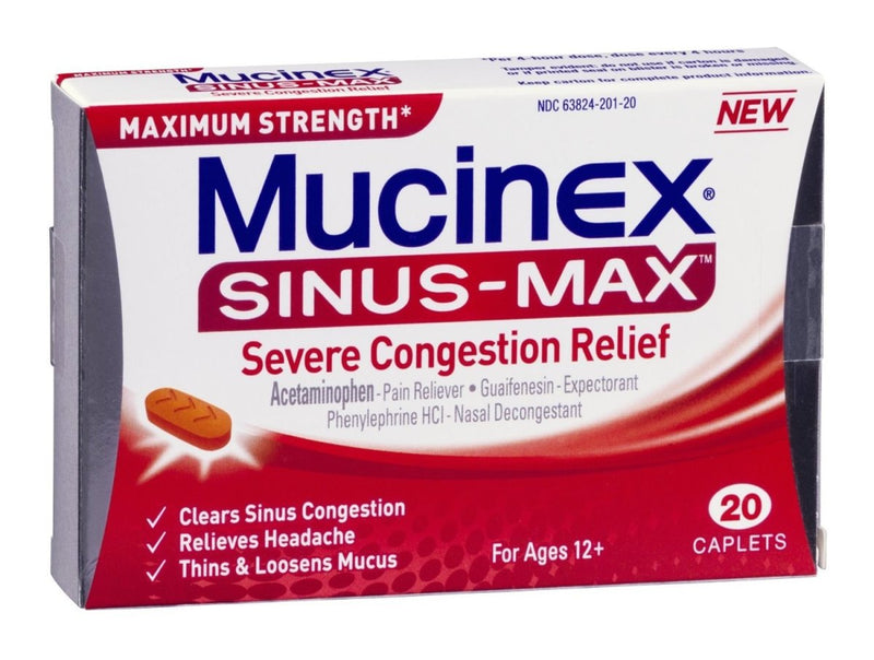 Mucinex Sinus Max Severe Congestion & Pain Caplets - 832235_CT - 1 Mucinex Sinus Max Severe Congestion & Pain Caplets - 832235_CT - 1