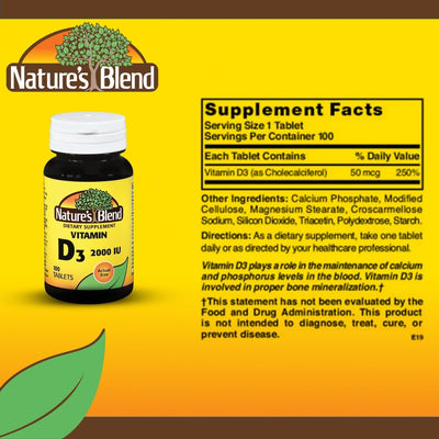 Nature's Blend Vitamin D 3 Supplement - 852689_BT - 2 Nature's Blend Vitamin D 3 Supplement - 852689_BT - 2