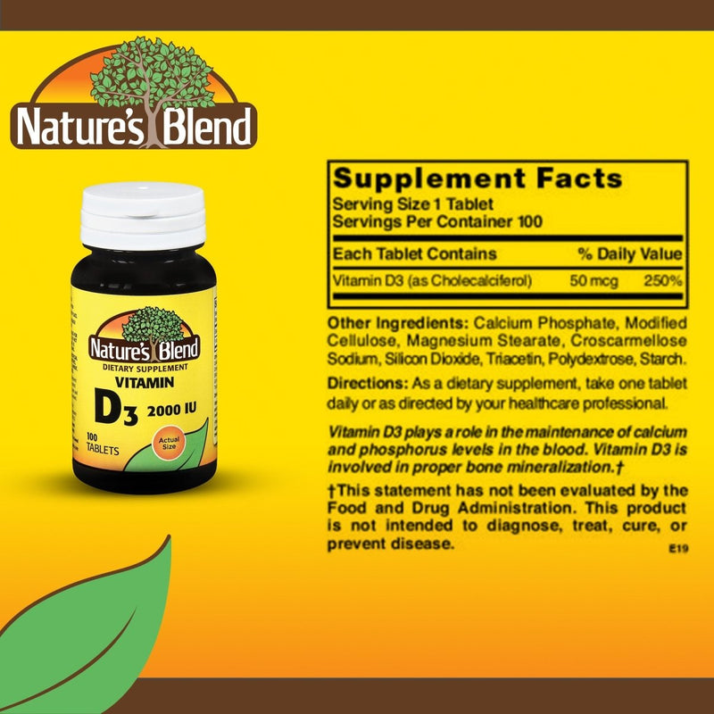 Nature's Blend Vitamin D 3 Supplement - 852689_BT - 2 Nature's Blend Vitamin D 3 Supplement - 852689_BT - 2