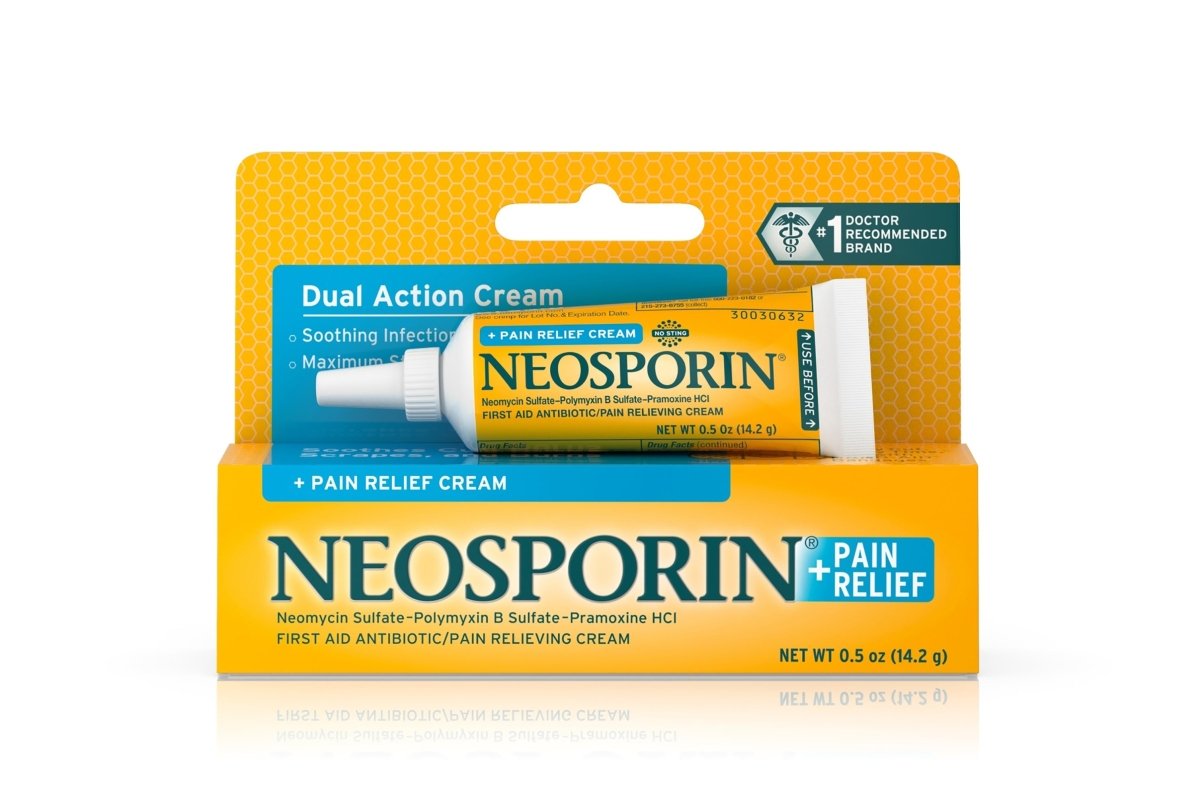 Neosporin Bacitracin / Neomycin / Polymyxin B / Pramoxine First Aid Antibiotic Cream - 677853_EA - 1 Neosporin Bacitracin / Neomycin / Polymyxin B / Pramoxine First Aid Antibiotic Cream - 677853_EA - 1