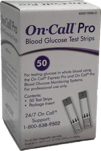 On Call Pro Blood Glucose Test Strips - 1059824_BX - 1 On Call Pro Blood Glucose Test Strips - 1059824_BX - 1