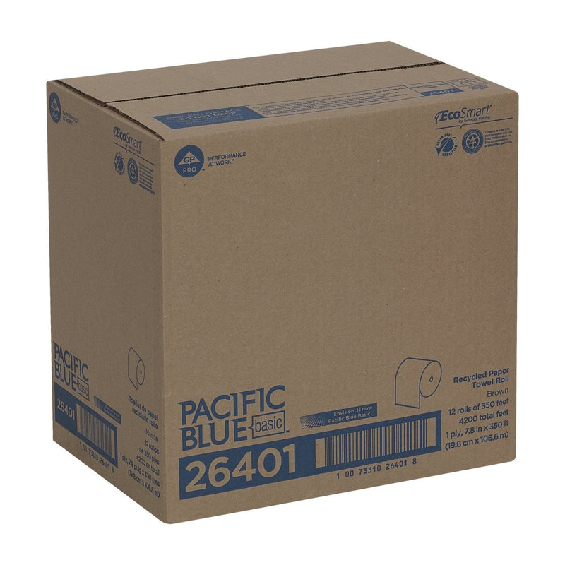 Pacific Blue Basic Brown Paper Towel, 7-7/8 Inch x 350 Foot, 12 Rolls per Case - 362578_PK - 8 Pacific Blue Basic Brown Paper Towel, 7-7/8 Inch x 350 Foot, 12 Rolls per Case - 362578_PK - 8