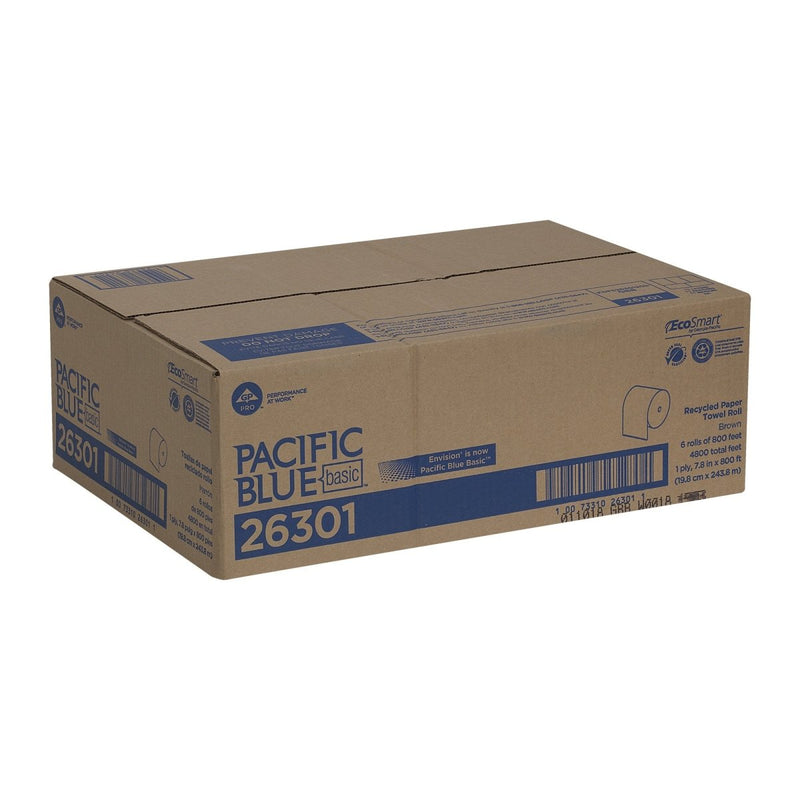 Pacific Blue Basic Brown Paper Towel, 7-7/8 Inch x 350 Foot, 12 Rolls per Case - 366679_RL - 20 Pacific Blue Basic Brown Paper Towel, 7-7/8 Inch x 350 Foot, 12 Rolls per Case - 366679_RL - 20