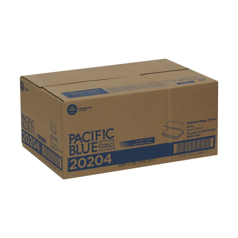 Pacific Blue Basic Multi-Fold Paper Towel, 250 per Pack - 362604_PK - 16 Pacific Blue Basic Multi-Fold Paper Towel, 250 per Pack - 362604_PK - 16