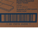 Pacific Blue Basic Recycled Multi-Fold Paper Towel, 250 Sheets per Pack - 279896_PK - 10 Pacific Blue Basic Recycled Multi-Fold Paper Towel, 250 Sheets per Pack - 279896_PK - 10