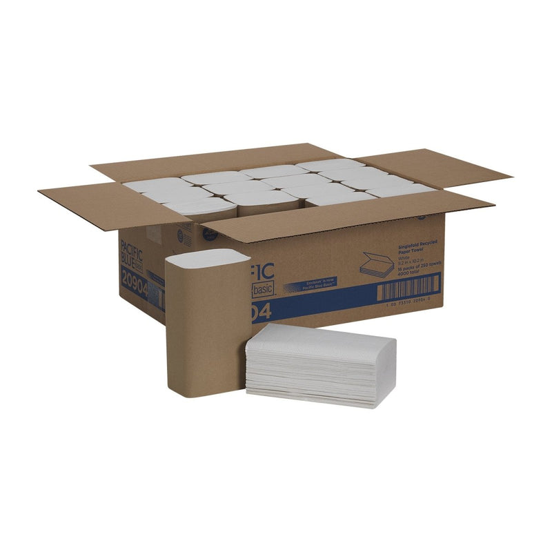 Pacific Blue Basic Single-Fold Paper Towel, 250 Sheets per Pack - 279898_PK - 13 Pacific Blue Basic Single-Fold Paper Towel, 250 Sheets per Pack - 279898_PK - 13