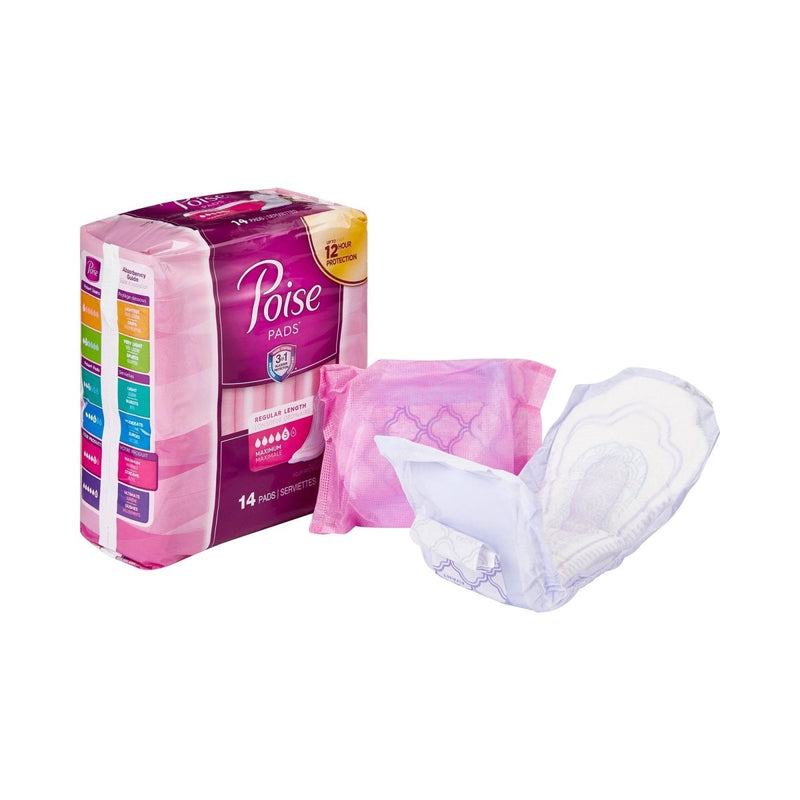 Poise Bladder Control Pads, Disposable, Heavy Absorbency, Regular Length, 3" x 11", Adult Female, Absorb-Loc Core - 724111_CS - 1 Poise Bladder Control Pads, Disposable, Heavy Absorbency, Regular Length, 3" x 11", Adult Female, Absorb-Loc Core - 724111_CS - 1