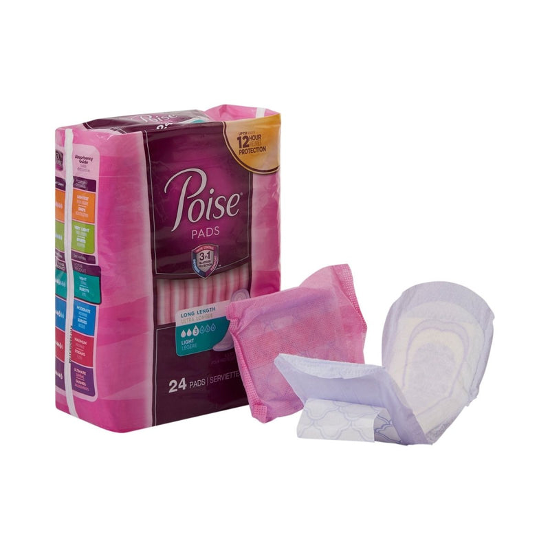 Poise Bladder Control Pads, Long, Light Absorbency, Disposable, Absorb-Loc Core, Female, One Size Fits Most - 1090350_CS - 1 Poise Bladder Control Pads, Long, Light Absorbency, Disposable, Absorb-Loc Core, Female, One Size Fits Most - 1090350_CS - 1