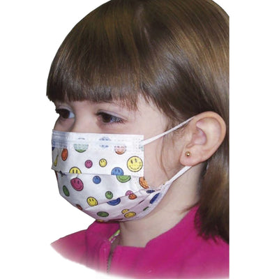 Precept Medical Products Pediatric Procedure Mask, Happy Face Print - 706259_BX - 1 Precept Medical Products Pediatric Procedure Mask, Happy Face Print - 706259_BX - 1