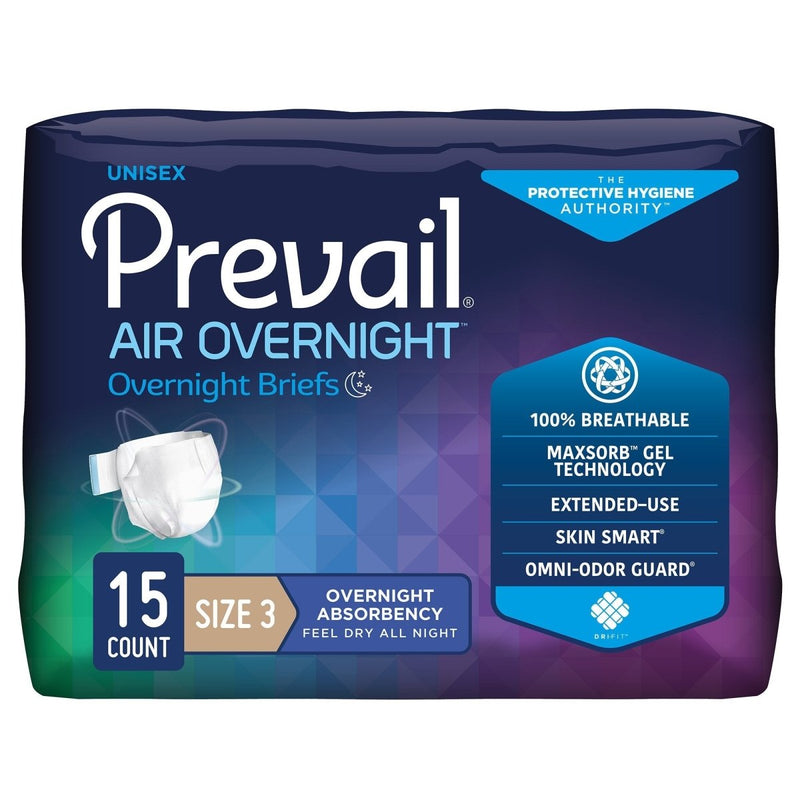 Prevail AIR Overnight Briefs, Heavy Absorbency, Unisex Adult, Disposable -Unisex - 1126352_BG - 3 Prevail AIR Overnight Briefs, Heavy Absorbency, Unisex Adult, Disposable -Unisex - 1126352_BG - 3