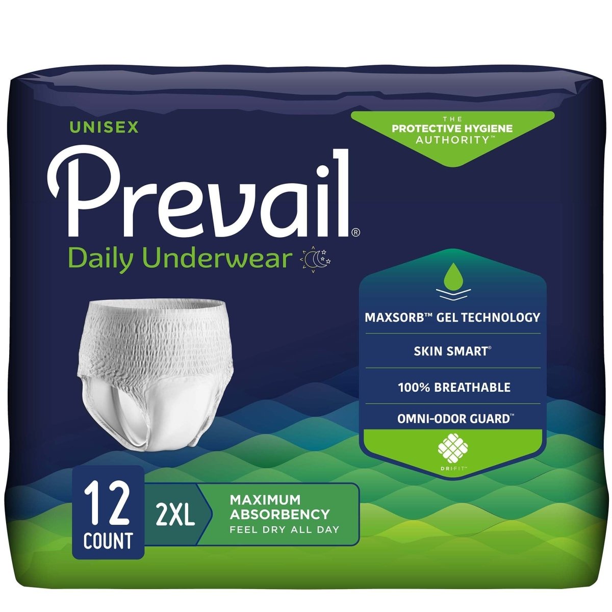 ProCare Unisex Adult Incontinence Brief, Heavy Absorbency, White, 2-XL