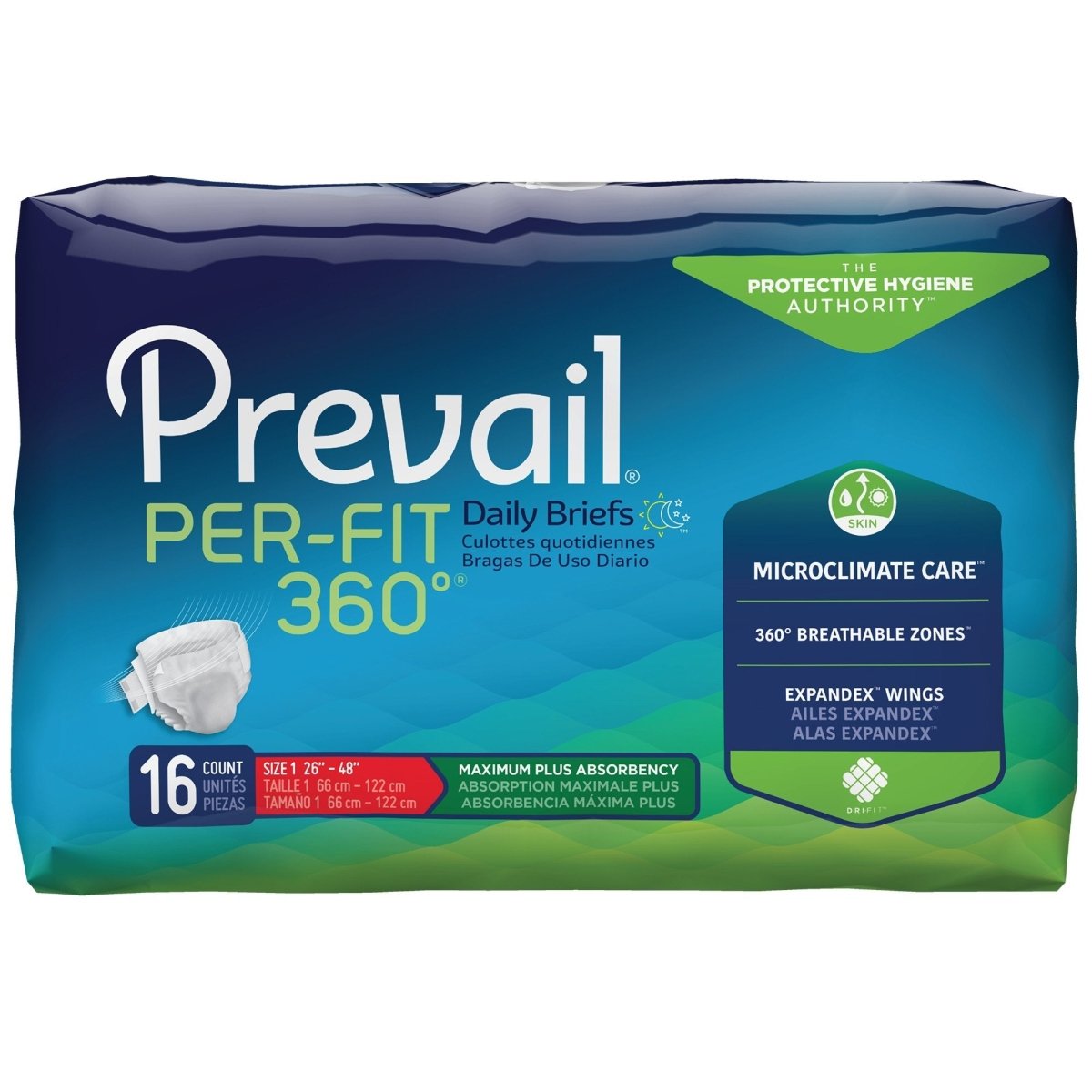 Prevail Per-Fit 360° Maximum Plus Incontinence Brief -Unisex - 886533_BG - 1 Prevail Per-Fit 360° Maximum Plus Incontinence Brief -Unisex - 886533_BG - 1