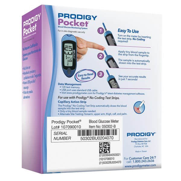 Prodigy Pocket Blood Glucose Meter - 1082215_EA - 1 Prodigy Pocket Blood Glucose Meter - 1082215_EA - 2