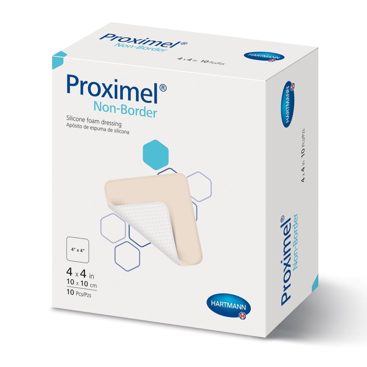 Proximel Silicone Foam Dressing, 4 x 4 Inch - 1118896_BX - 1 Proximel Silicone Foam Dressing, 4 x 4 Inch - 1118896_BX - 1