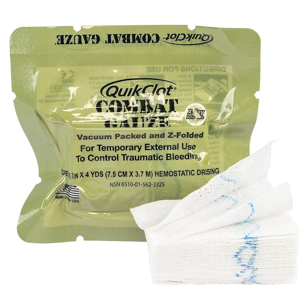 QuikClot Combat Gauze Hemostatic Dressing, 3 Inch x 4 Yard - 1019198_EA - 1 QuikClot Combat Gauze Hemostatic Dressing, 3 Inch x 4 Yard - 1019198_EA - 1