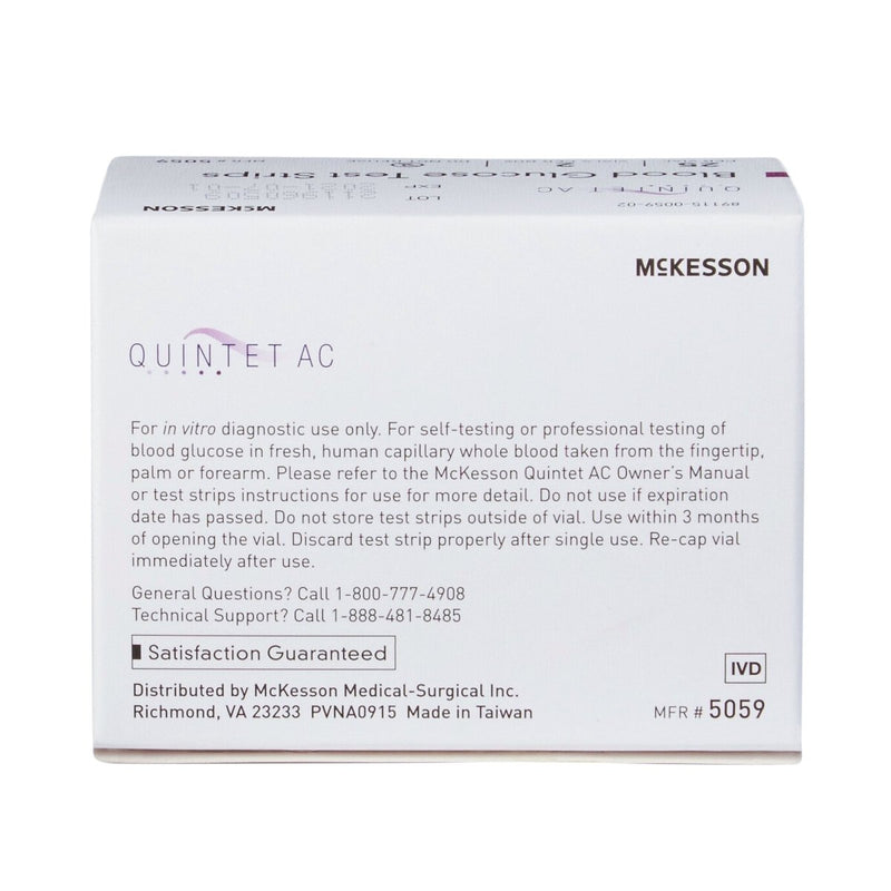 Quintet AC Blood Glucose Test Strips - 854636_CS - 12 Quintet AC Blood Glucose Test Strips - 854636_CS - 12