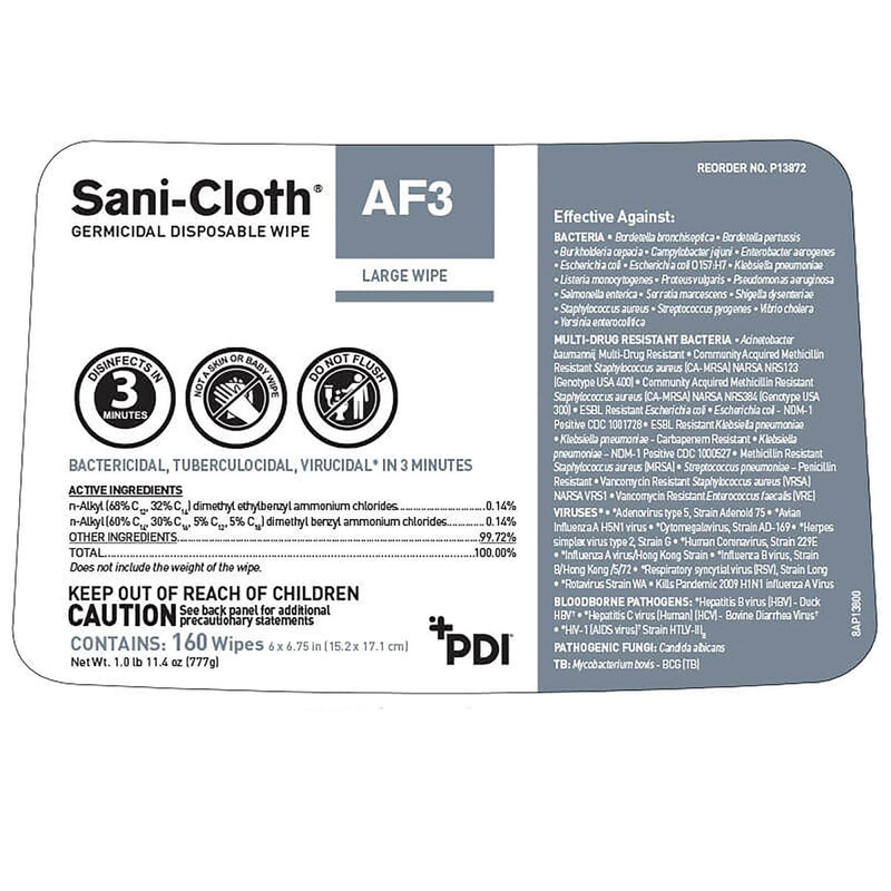 Sani-Cloth AF3 Surface Disinfectant Cleaner Wipe, Large Canister - 804411_CS - 5 Sani-Cloth AF3 Surface Disinfectant Cleaner Wipe, Large Canister - 804411_CS - 5