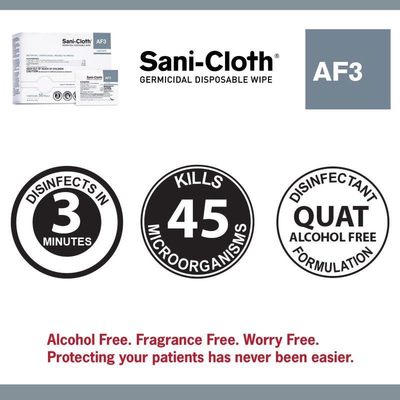 Sani-Cloth AF3 Surface Disinfectant Cleaner Wipe, Large Canister - 824245_EA - 15 Sani-Cloth AF3 Surface Disinfectant Cleaner Wipe, Large Canister - 824245_EA - 15