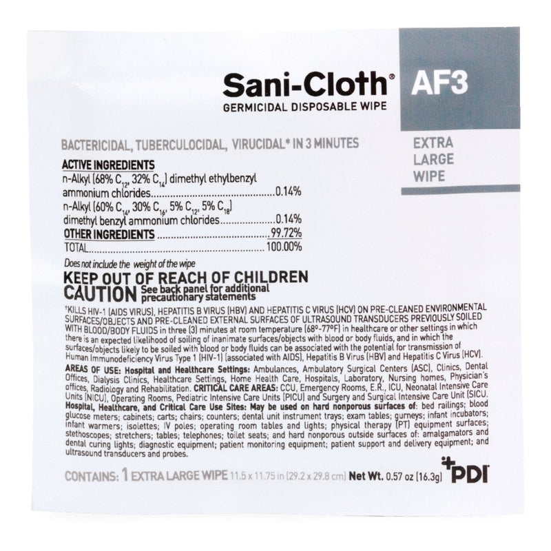 Sani-Cloth AF3 Surface Disinfectant Cleaner Wipes, X-Large Individual Packet - 815082_CS - 4 Sani-Cloth AF3 Surface Disinfectant Cleaner Wipes, X-Large Individual Packet - 815082_CS - 4