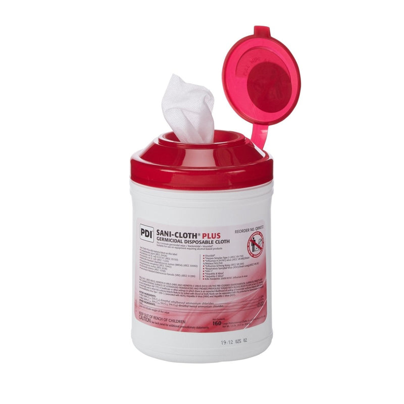 Sani-Cloth Plus Germicidal Wipe Disinfectant Cleaner, Non-Sterile Canister, 6 x 6¾ Inch - 370845_CS - 9 Sani-Cloth Plus Germicidal Wipe Disinfectant Cleaner, Non-Sterile Canister, 6 x 6¾ Inch - 370845_CS - 9
