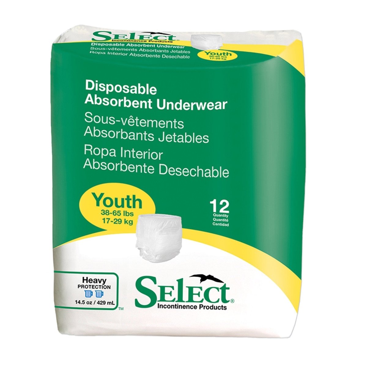 Select Absorbent Underwear, Pediatric -Unisex - 1008934_BG - 1 Select Absorbent Underwear, Pediatric -Unisex - 1008934_BG - 1