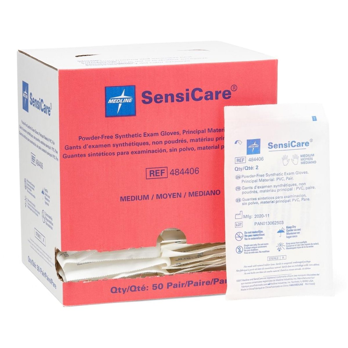 Sensicare Stretch Vinyl Standard Cuff Length Exam Gloves - 230627_BX - 1 Sensicare Stretch Vinyl Standard Cuff Length Exam Gloves - 230627_BX - 1