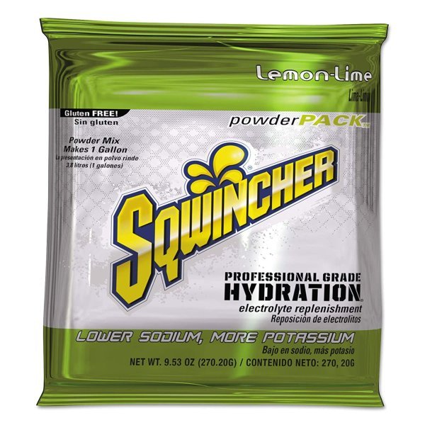 Sqwincher Powder Pack Lemon-Lime Electrolyte Replenishment Drink Mix, 9.53 oz. Packet - 1057725_EA - 1 Sqwincher Powder Pack Lemon-Lime Electrolyte Replenishment Drink Mix, 9.53 oz. Packet - 1057725_EA - 1